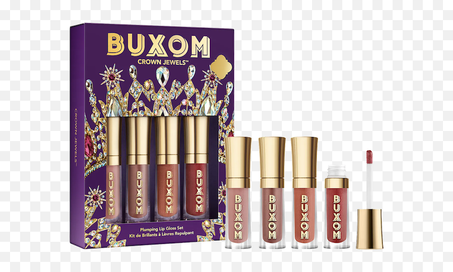 Sephora Holiday 2021 Best Beauty Gift Sets With Omg Values - Buxom Crown Jewels Plumping Lip Gloss Set Png,Huda Beauty Icon Liquid Lipstick
