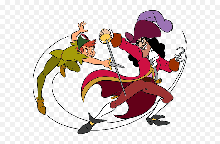 Peter Pan And Captain Hook Fight - Clip Art Library Peter Pan And Captian Hook Png,Pirate Hook Icon