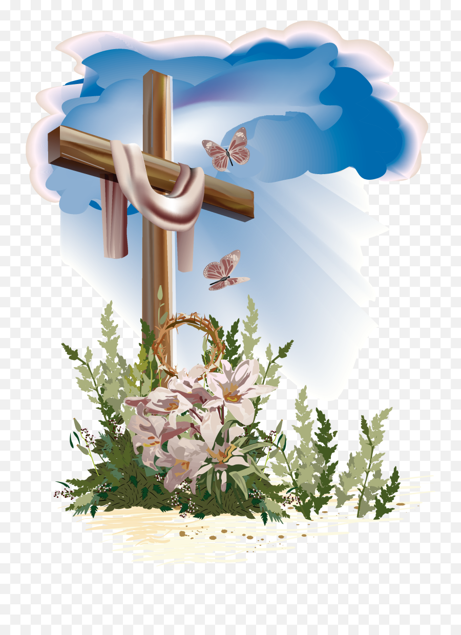 Hd Transparent Christian - Holy Cross With Flowers Png,Christian Cross Png