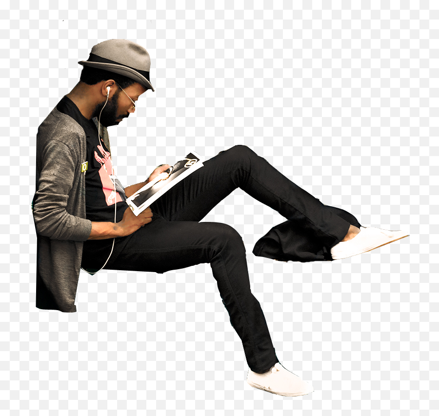 Guy Sitting And Reading Png Official Psds - Person Sitting And Reading,Person Sitting Png