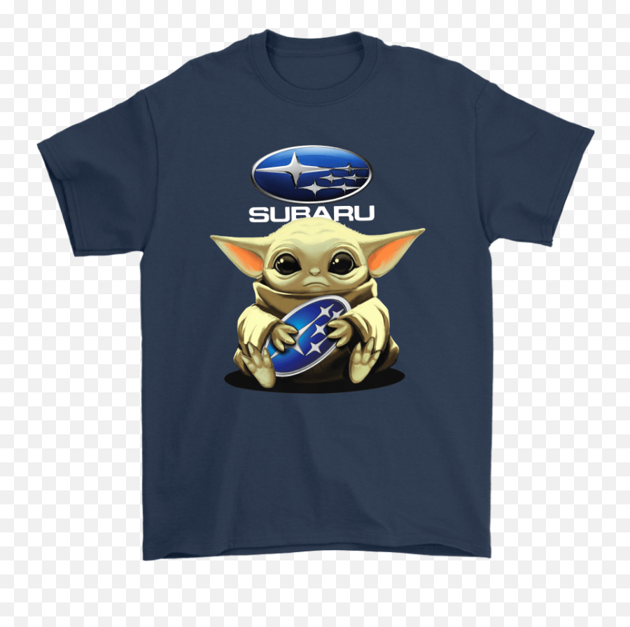 Baby Yoda Hugs The Subaru Car Logo Star Wars Shirts U2013 Teeqq Store - Baby Yoda Subaru Png,Subaru Logo Transparent