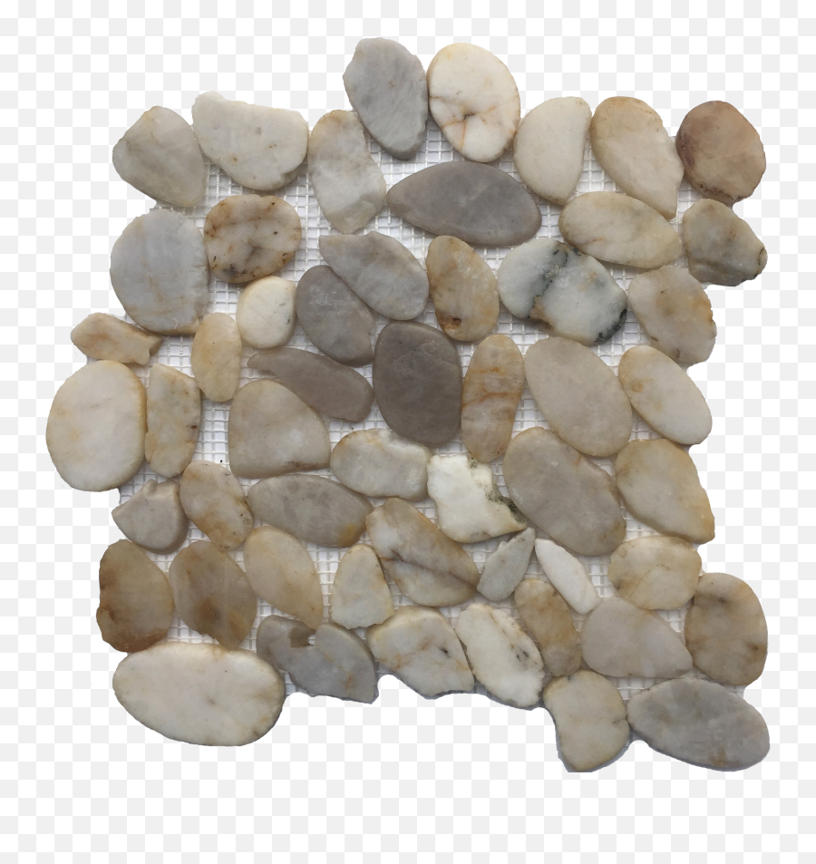 White Marble Pebble - 12 X 12 Mosaic Png,Pebbles Png