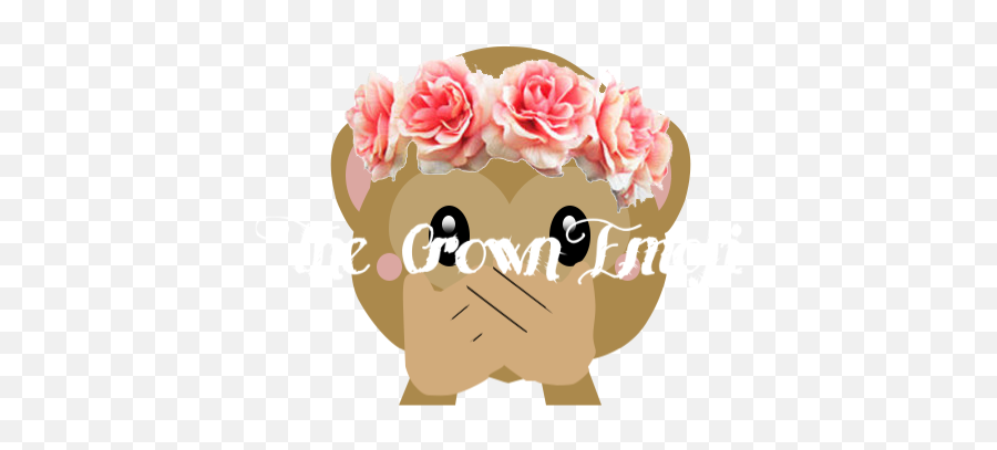 Flower Crown Monkey Emoji - Flower Crown Png,Monkey Emoji Png