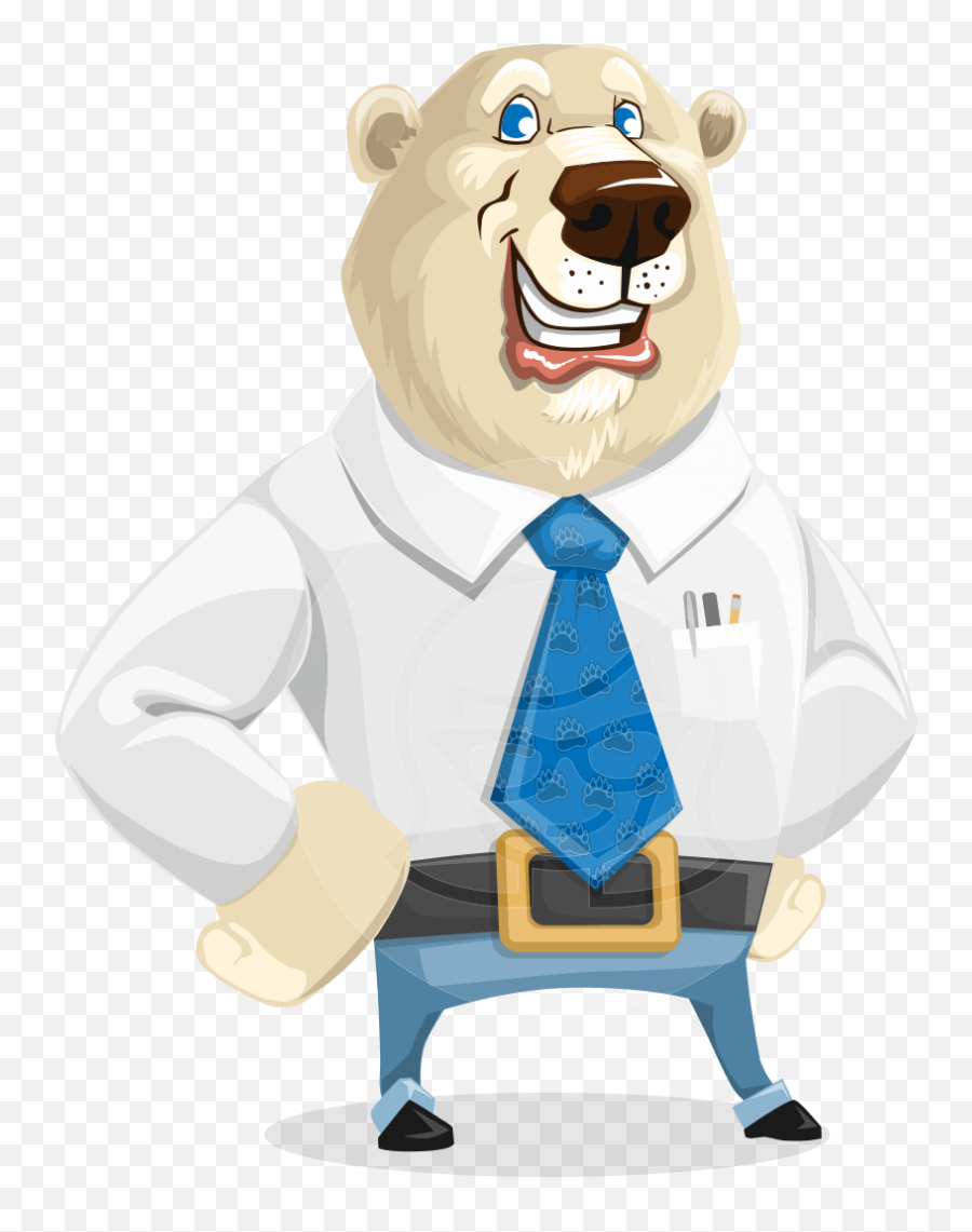 Polar Bear Cartoon Vector Character Aka Robert Mcbear Graphicmama - Cartoon Polar Bear With Transparent Backgrounds Png,Polar Bear Transparent Background