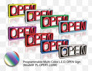 Pro - Lite Multi Color LED Open Sign W Wireless Remote Graphic Design png