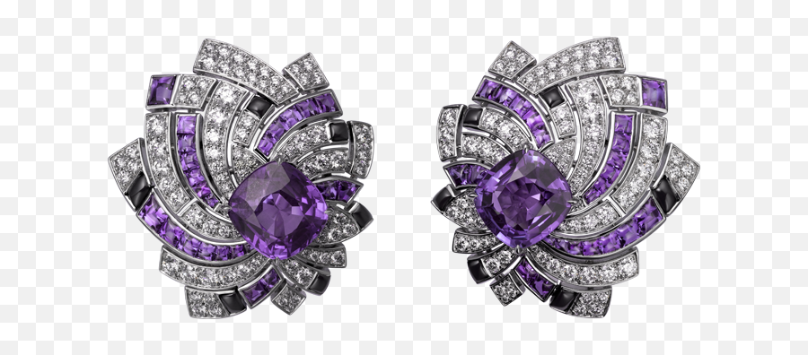 Download Earrings With Purple Diamonds - Purple Diamond Png,Purple Diamond Png