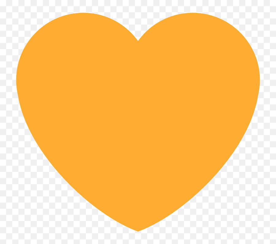 Orange Heart Emoji Clipart - Orange Heart Png,Yellow Heart Emoji Png