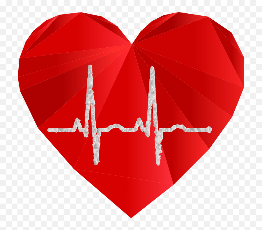 Ekg Heart Low Poly - Openclipart Heart Beat Png,Low Poly Logo