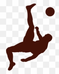 Football Player Kick Scissors Silhouette - Transparent PNG Player