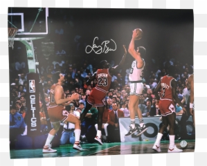 Larry Bird Signed Jumpshot Over Jordan - Larry Bird Over Jordan Png,Larry Bird Png