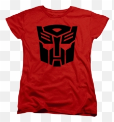 Womens Red Autobot Logo Transformers Shirt - png