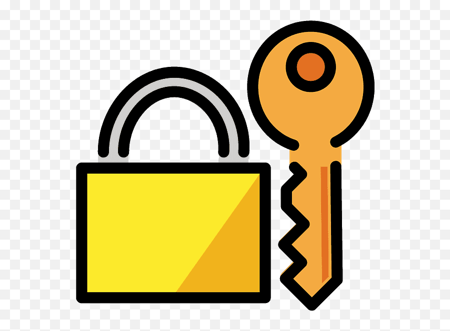 Locked With Key Emoji Clipart - Emoji Lock And Key Png,Key Emoji Png