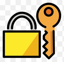 Locked With Key Emoji Clipart - And png