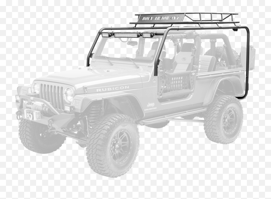 Body Armor 2004 - 2006 Jeep Wrangler Unlimited Cargo Roof Rack Box 2 Of 2 Black Tj61242 Body Armor Rack Jeep Wrangler Tj Png,Jeep Wrangler Gay Icon