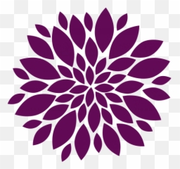 Flowers Silhouette Png Image - Teal Yellow Grey Wall Art