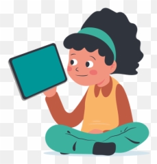 Download Free Girl Vector Tablet Hq Image Icon Favicon - Niña Con Png