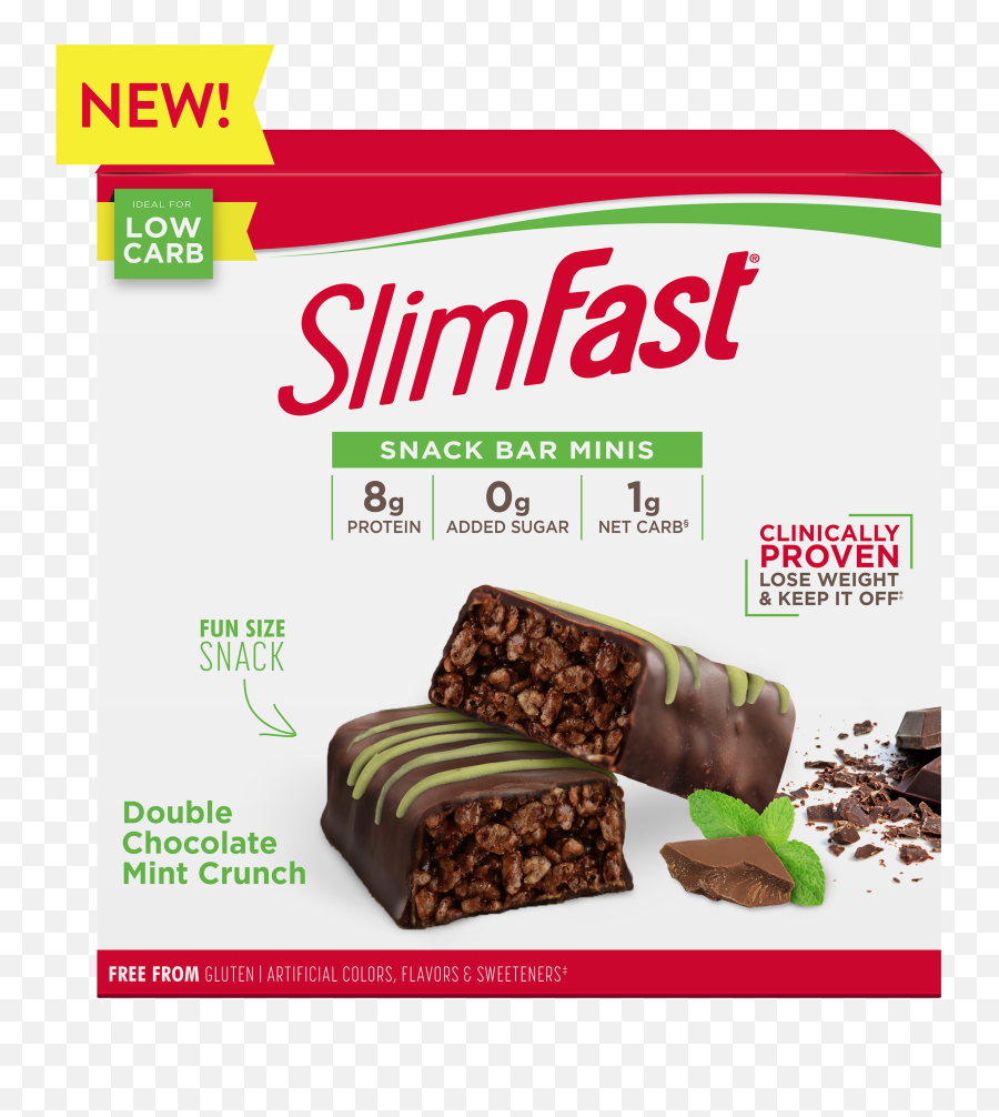 Slimfast Double Chocolate Mint Crunch Mini Snack Bar - Protein Shakes For Weight Loss Walmart Png,Upc Icon