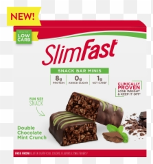 Slimfast Double Chocolate Mint Crunch Mini Snack Bar - Protein Shakes For Weight Loss Walmart png