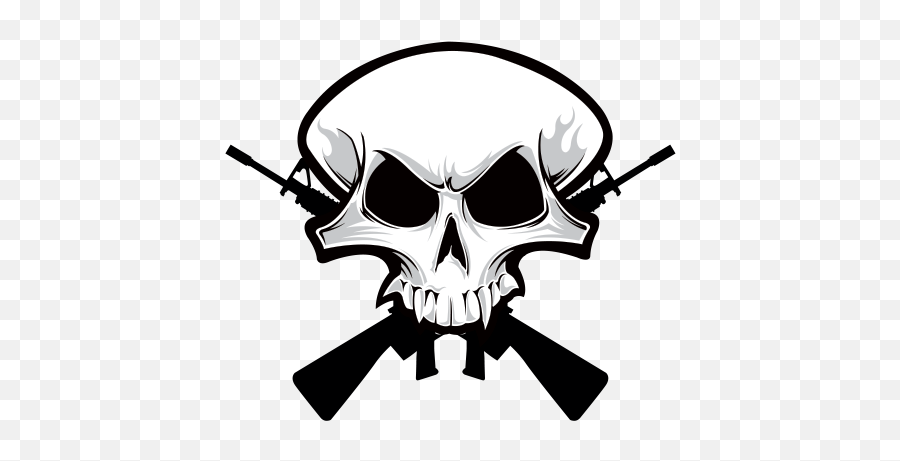 Printed Vinyl Cross Gun Skull Stickers Factory - Gun Skull Logo Png,Skull Logo Png