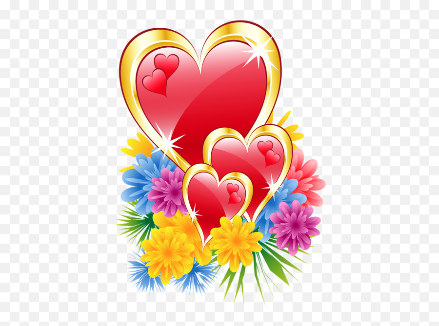 Corações Dos Namorados Com Flores Png Clip Imagem Desenhos - Sweetheart Love Birthday Wishes For Husband,Flores Png