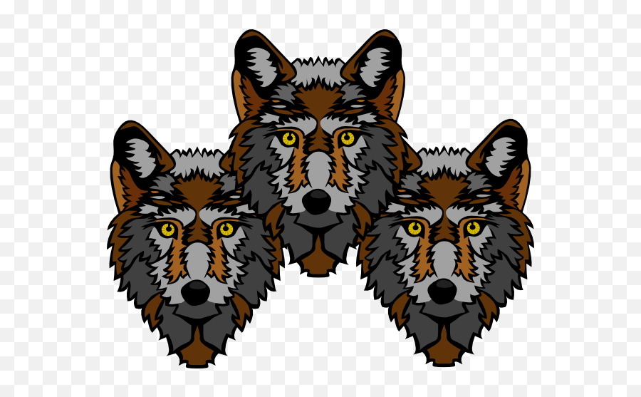 3 Wolf Heads Clip Art - 3 Head Wolf Logo Png,Wolf Head Png