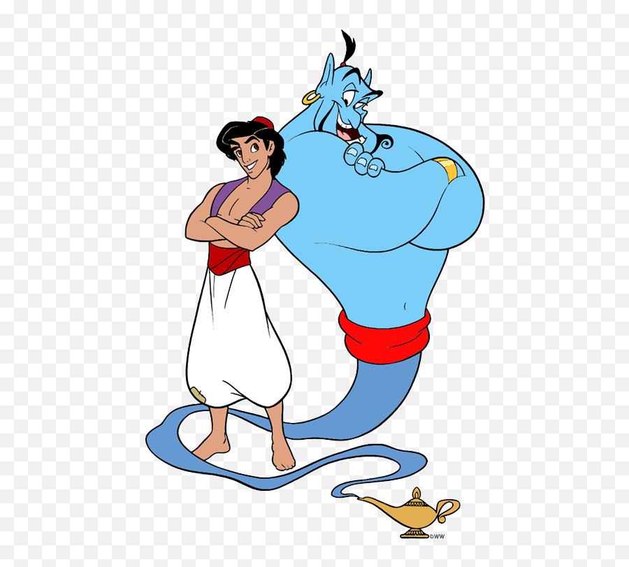 Aladdin And Friends Clip Art 2 Disney Galore - Aladdin And Genie Cartoon Png,Jafar Png