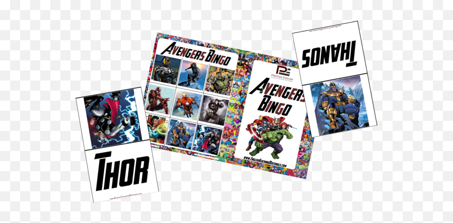 Marvelu0027s Avengers Bingo Fun Childrens Classroom Game - Hulk Png,Thor Comic Png