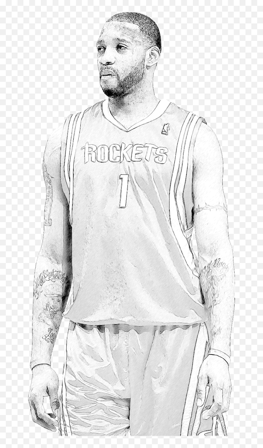 Tracy Mcgrady White Background - Black And White Tracy Mcgrady Png,Tracy Mcgrady Png