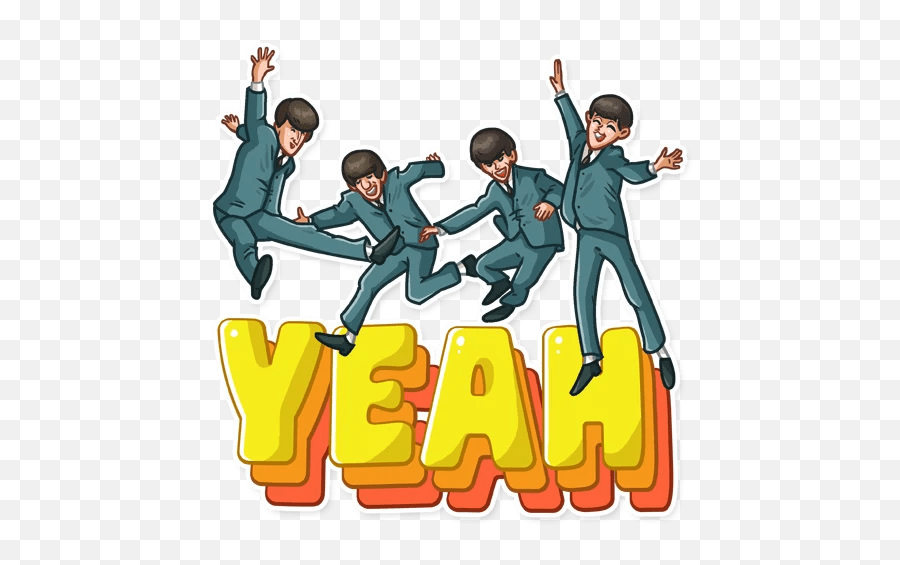 The Stickers Set For Telegram - Beatles Cartoon Jump Png,The Beatles Png