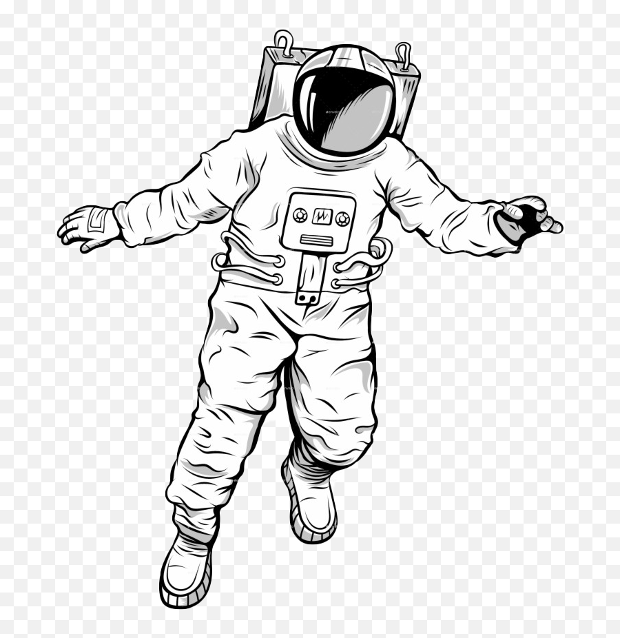 Astronaut Aesthetic Png Hd Quality - Floating Astronaut Drawing,Aesthetic Png