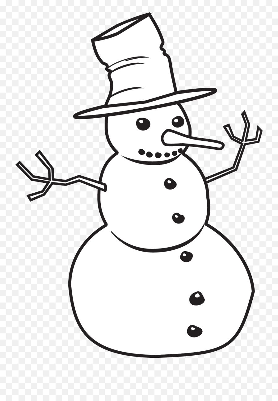 Snowman Clipart Black And White - Snowman Clip Art Black And White Png,Snowman Clipart Transparent Background