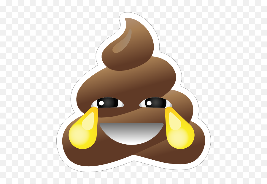Crying With Laughter Poop Emoji Sticker - Laughing Crying Poop Emoji Png,Laugh Cry Emoji Png