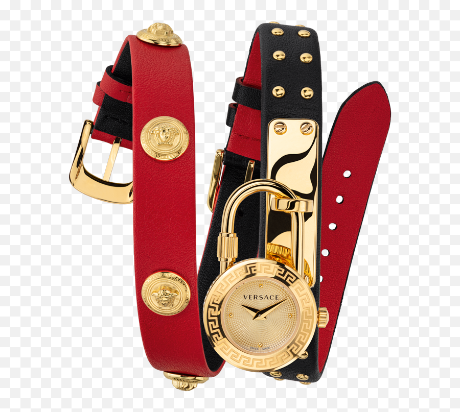 Medusa Lock Icon Watch - Reloj Versace Medusa Lock Icon Png,Black And Gold Icon
