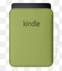 Stitched Light Green Real Leather Sleeve Case Cover For Amazon Kindle Paperwhite - Solid png