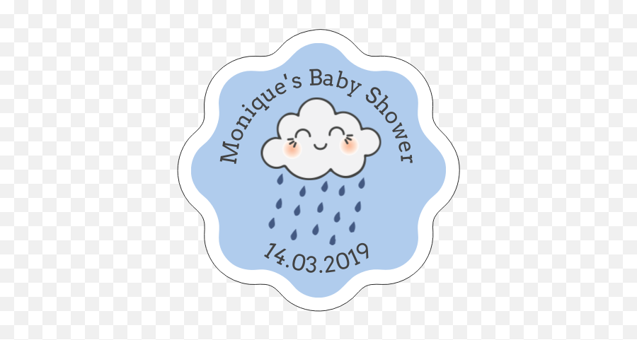 Cutie Cloud Baby Shower Sticker Blue - Clip Art Png,Baby Shower Png