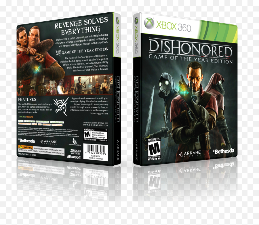 Download Hd Goty Box Cover - Dishonored Goty Xbox 360 Pc Game Png,Dishonored Logo Png