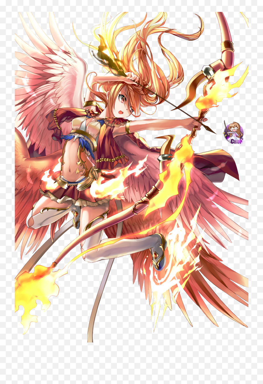 Anime Girl Fire Archer Png Image - Cute Anime Girl Archer,Anime Fire Png