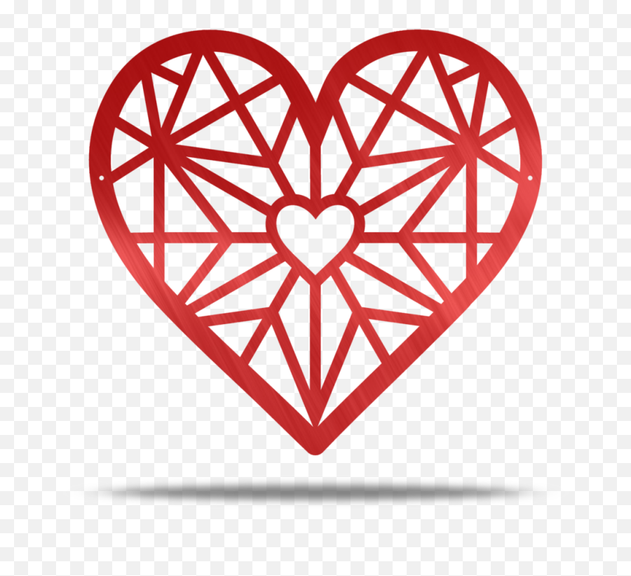 Geometric Heart Metal Wall Decor - Geometric Heart Pattern Wall Art Png,Heart Pattern Png