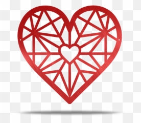 Geometric Heart Metal Wall Decor - Pattern Art png