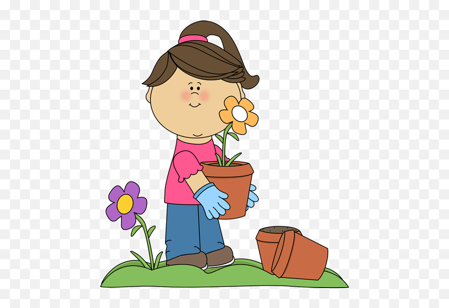Library Of Little Girl Png Royalty Free - Plant A Garden Clipart,Girl Transparent