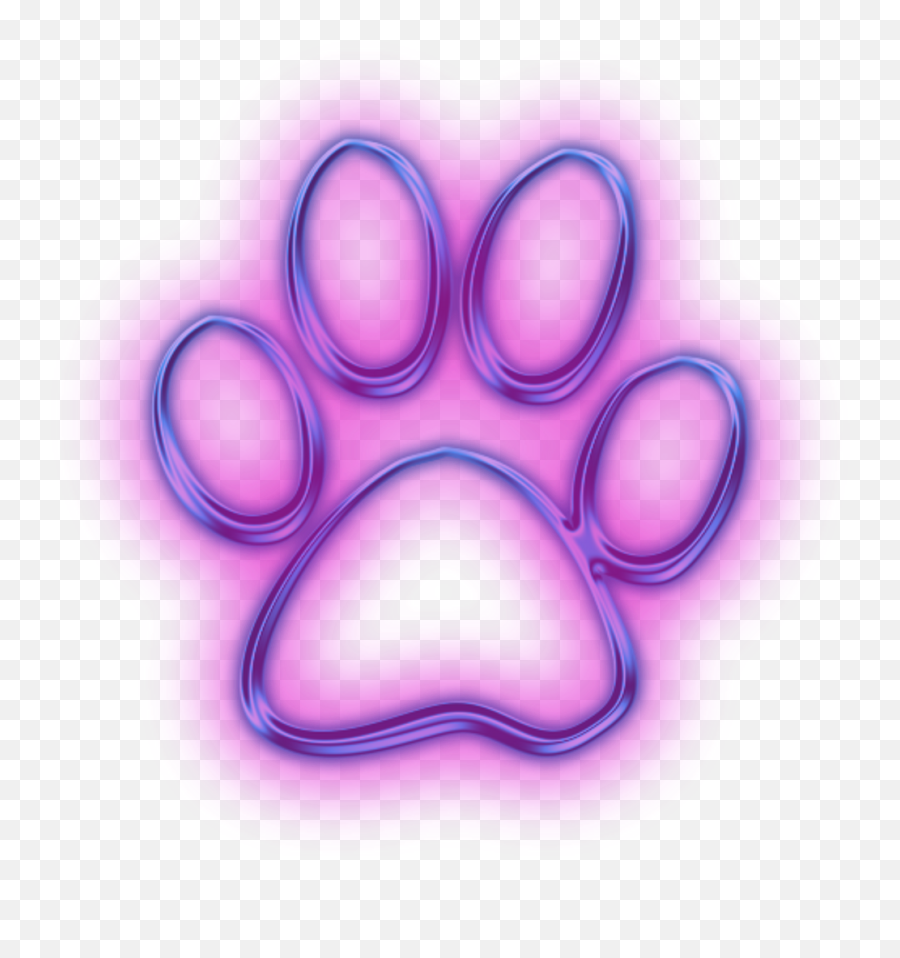 Neon Clipart Dog Paw - Neon Dog Paw Transparent Cartoon Png,Dog Paws Png
