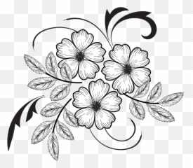 Flowers Drawing Illustrations Png File Easy Flower - White Flower Embroidery Png,Embroidery Png