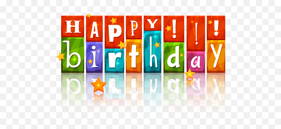 Transparent Colorful Happy Birthday With Stars Png Image - Happy Birthday Transparent Png,Stars Png