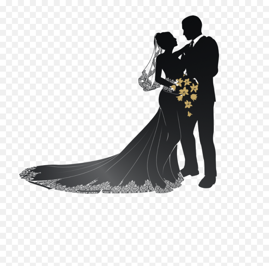 Transparent Wedding Couple Png - Wedding Couple Silhouette Png,Married Couple Png