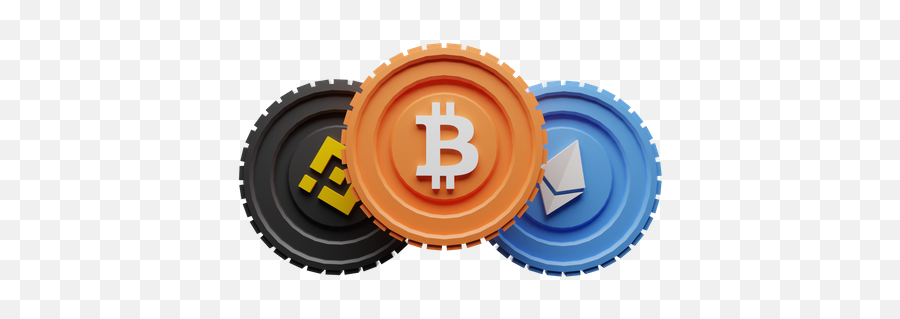 Premium Crypto Coins 3d Illustration Download In Png Obj Or - Solid,Coins Icon Png