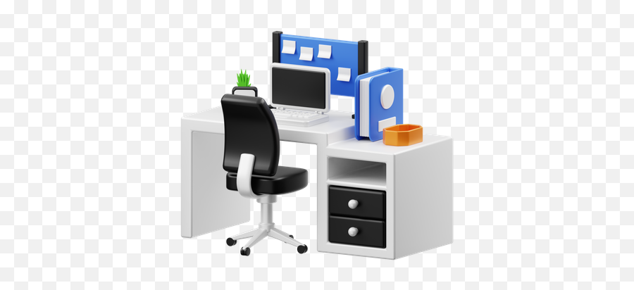 Computer Table Icon - Download In Flat Style Office Equipment Png,Table And Chair Icon