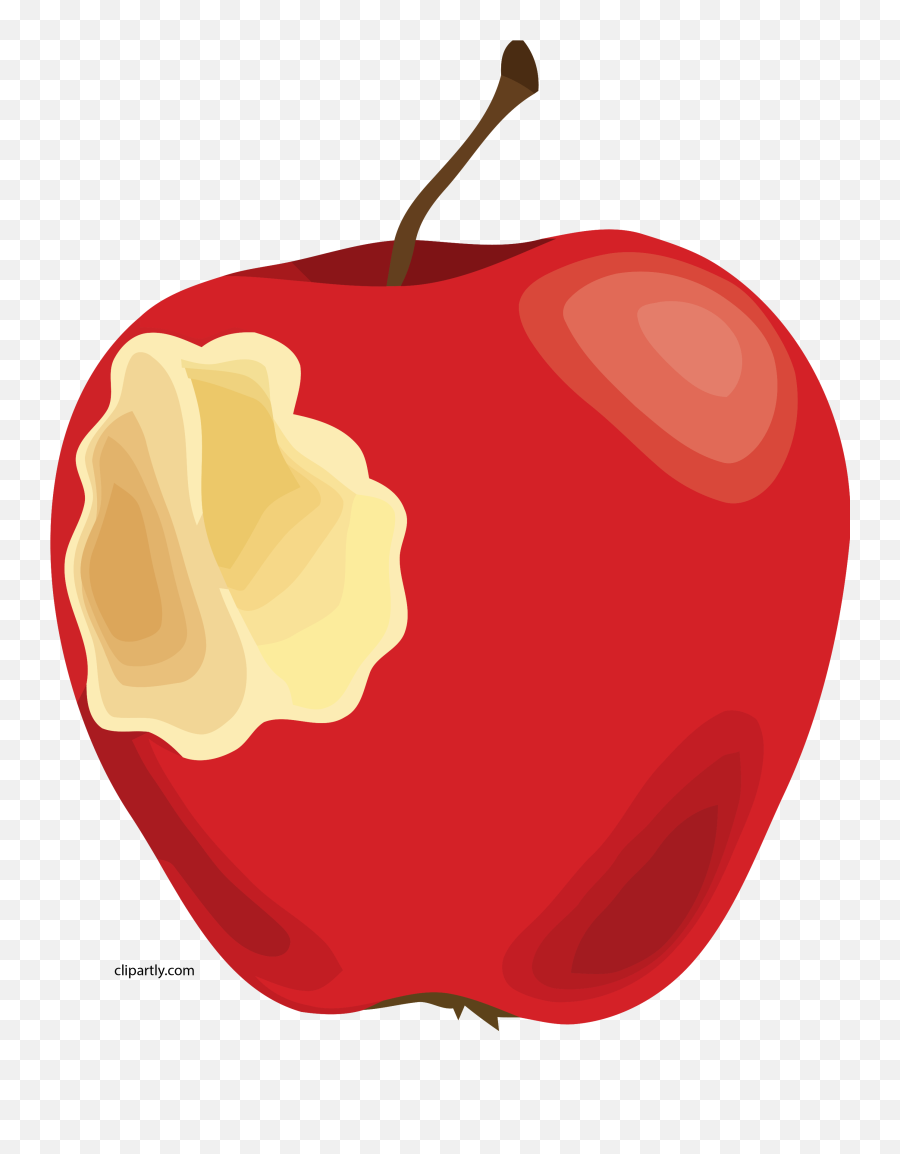 Apple With A Bite Out Of It Clipart Png - Snow White Bitten Apple,Corn Clipart Png