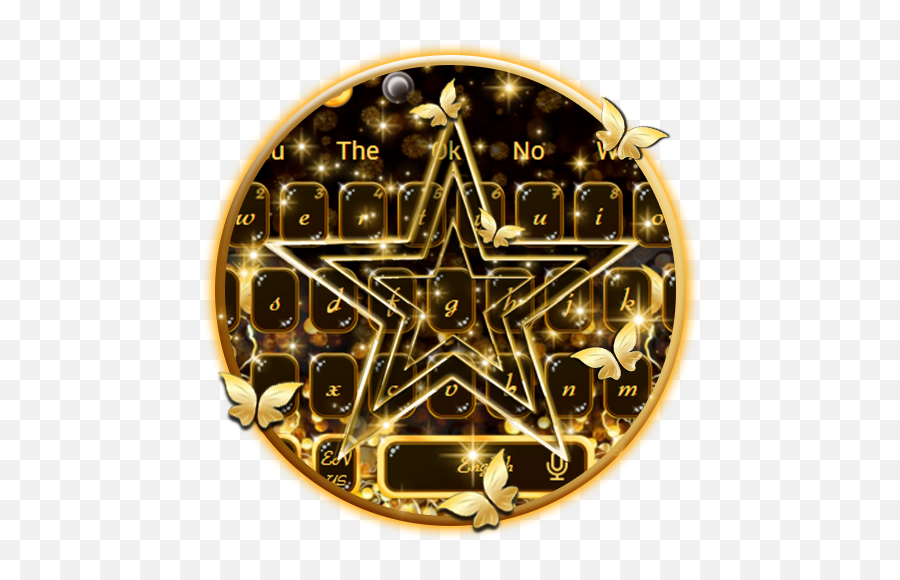 Amazoncom Glitter Golden Star Keyboard Theme Appstore For - Circle Png,Gold Glitter Star Png
