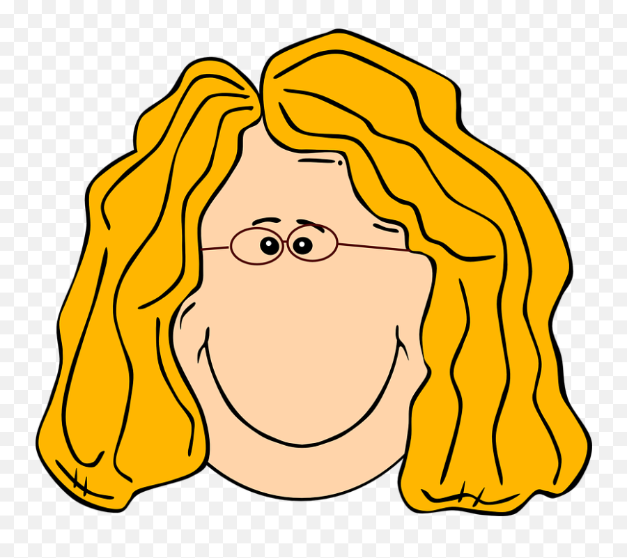 Woman Blond Face - Free Vector Graphic On Pixabay Wig Clip Art Png,Anime Glasses Png