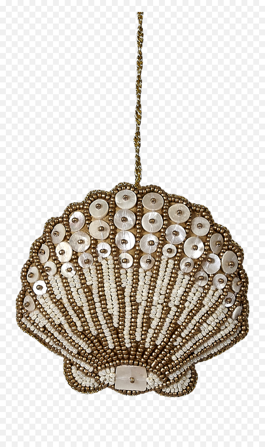 Download Hd Bead And Mother Of Pearl Ornament 4 Scallop - Ceiling Fixture Png,Scallop Png